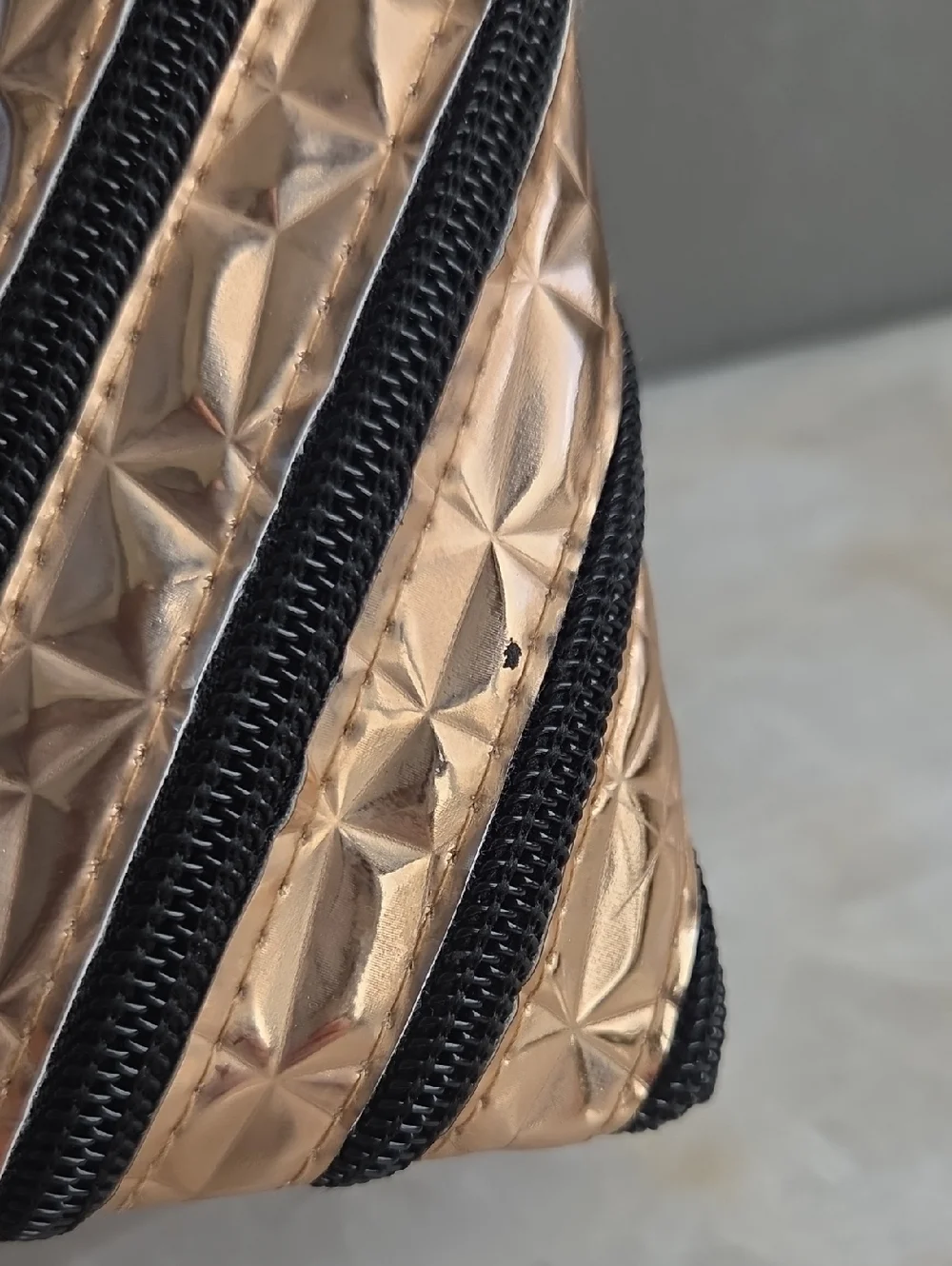 Rose Gold Zipit Pencil Case With 3 Ring